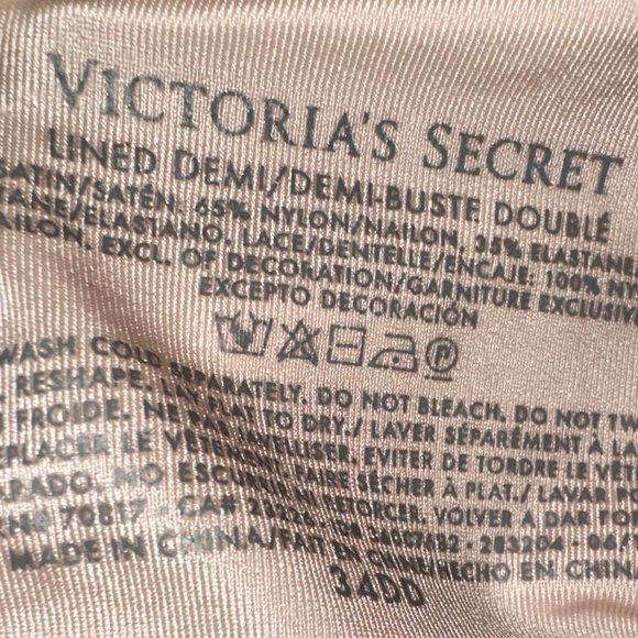 Victoria's Secret Lined Demi Bra 34DD Great Used Condition - Picture 2 of 3